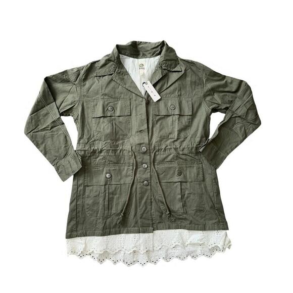 Tiny Jackets & Blazers - Tiny By Anthropologie Charlie Green Military Eyelet Lace Jacket Size Small New